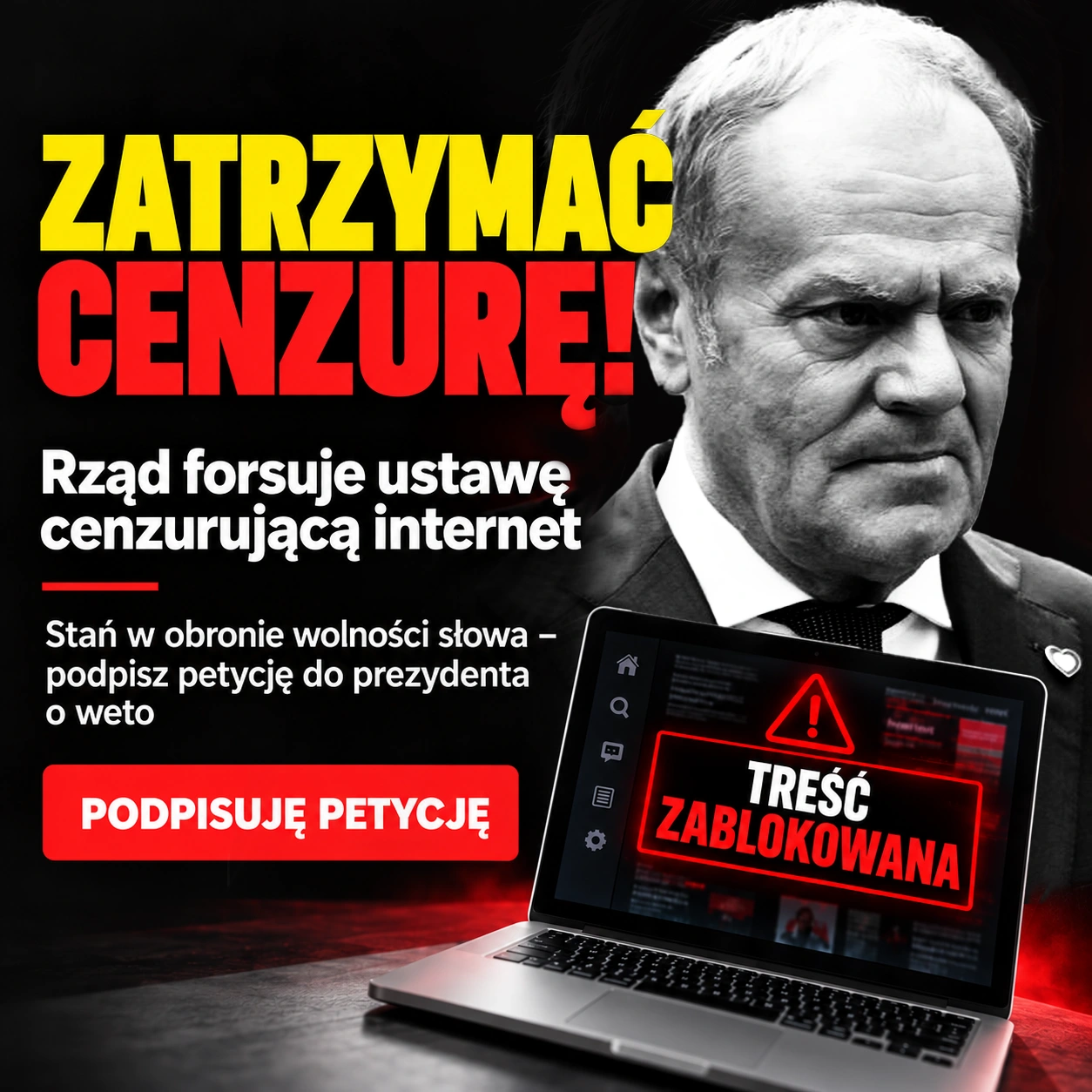 Grafika petycji Zatrzymać cenzurę